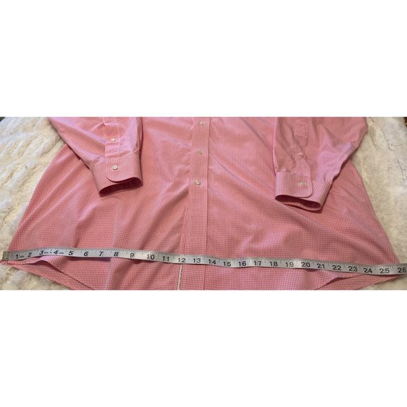 Brooks Brothers Regent Polo Button-Down Shirt Pink Cotton Men Size 17 1/2 (READ) - Picture 12 of 16